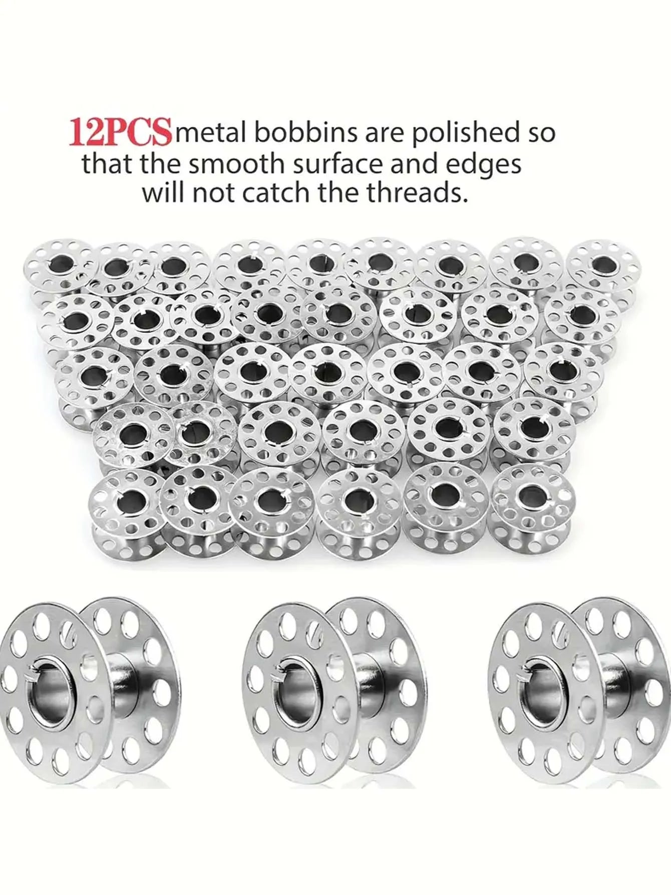 Stainless Steel Sewing Machine Bobbins Metal Pack - Universal Fit
