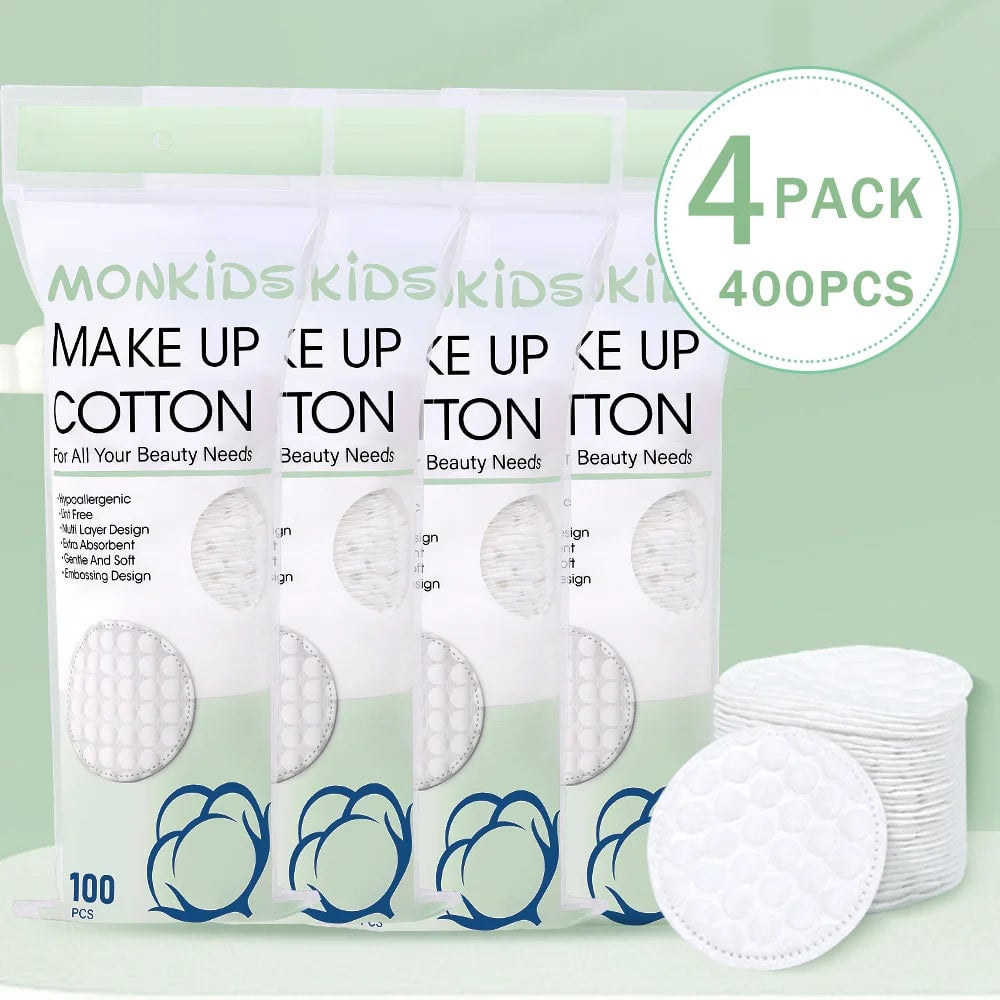 Cotton Makeup Remover Pads 100-200pcs Double Sided Round Facial