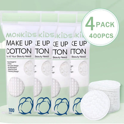 Cotton Makeup Remover Pads 100-200pcs Double Sided Round Facial