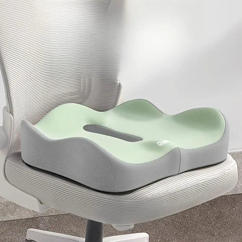 3-Zone Memory Foam Lumbar Support Cushion - Ergonomic Posture Corrector