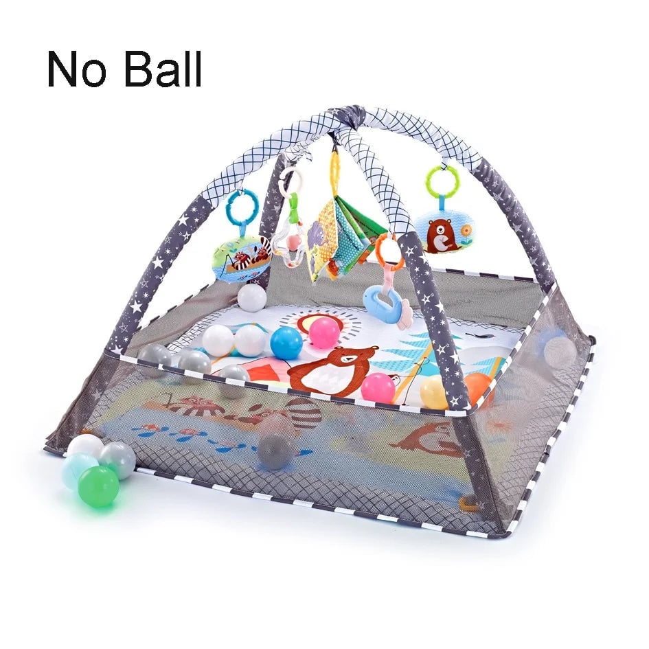 Baby Crawling Mat with Fitness Frame - Educational Play Blanket