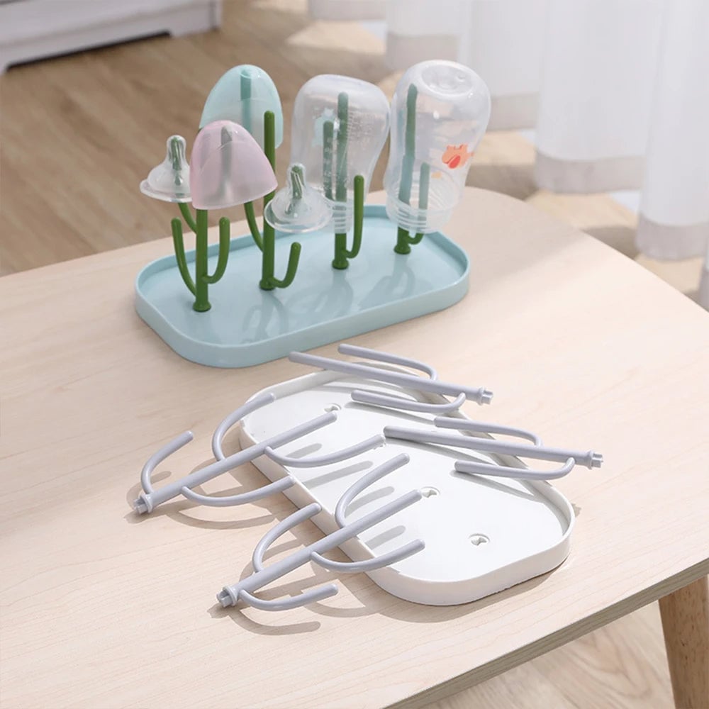 Tree Shaped Baby Bottle Drying Rack with Dust Proof Cover Holder