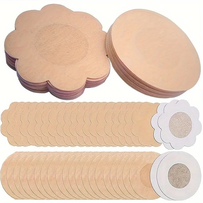 100pcs Invisible Self-Adhesive Nipple Patches Disposable Strapless