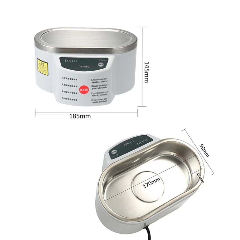 628ml Ultrasonic Jewelry Cleaner - Professional Bath for Glasses