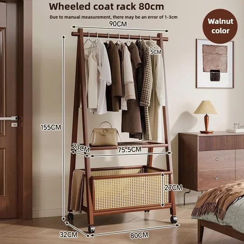 Heavy Duty Floor Standing Clothes Rack - Bedroom Wardrobe Storage