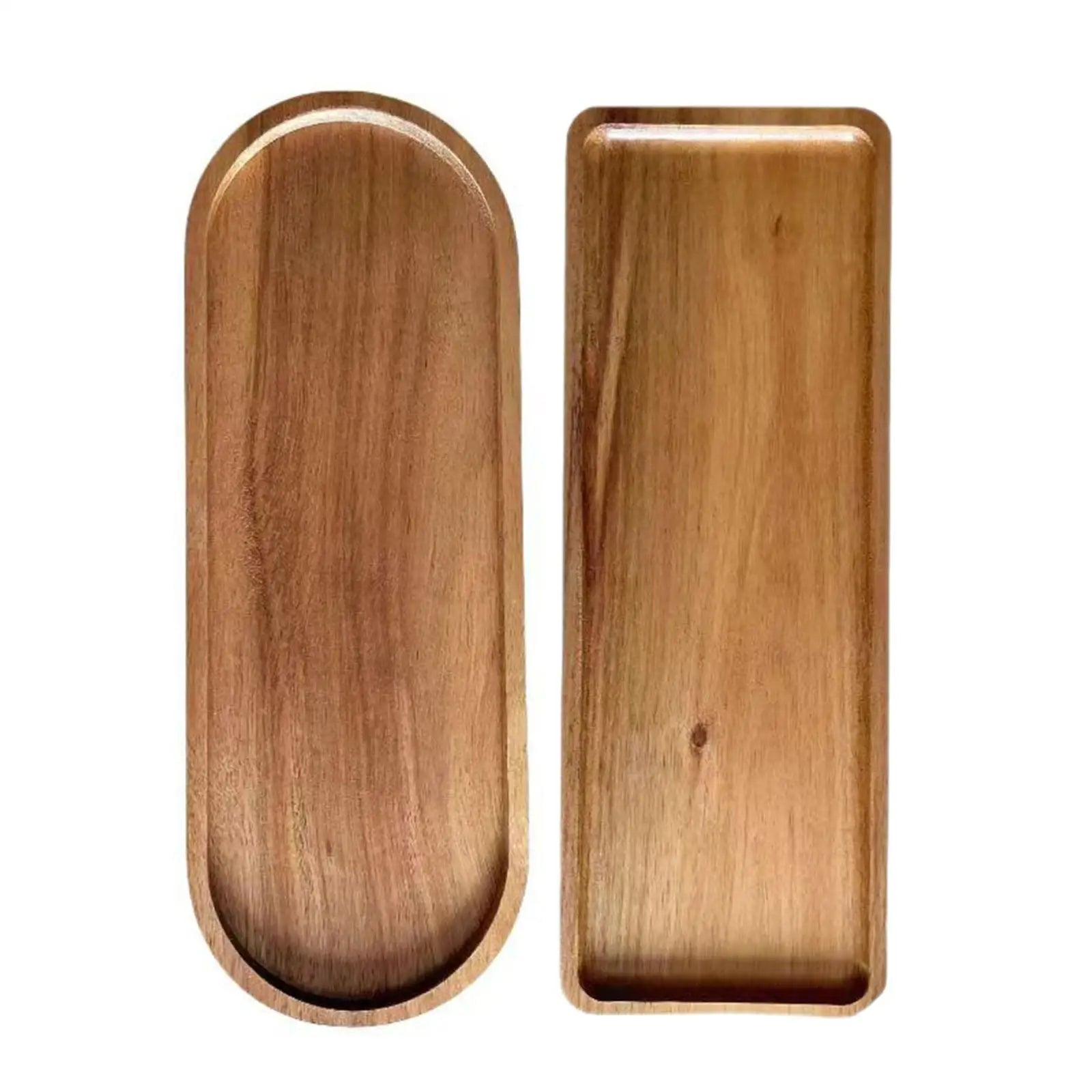 Natural Wood Serving Platter - Breakfast Tray & Dessert Plate