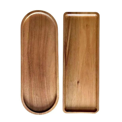 Natural Wood Serving Platter - Breakfast Tray & Dessert Plate