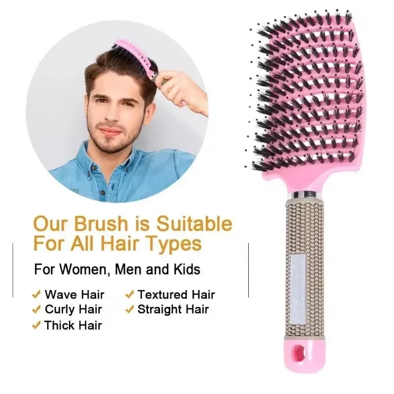 Detangling Hair Brush with Massage Bristles - Curly Hair & Wig Comb