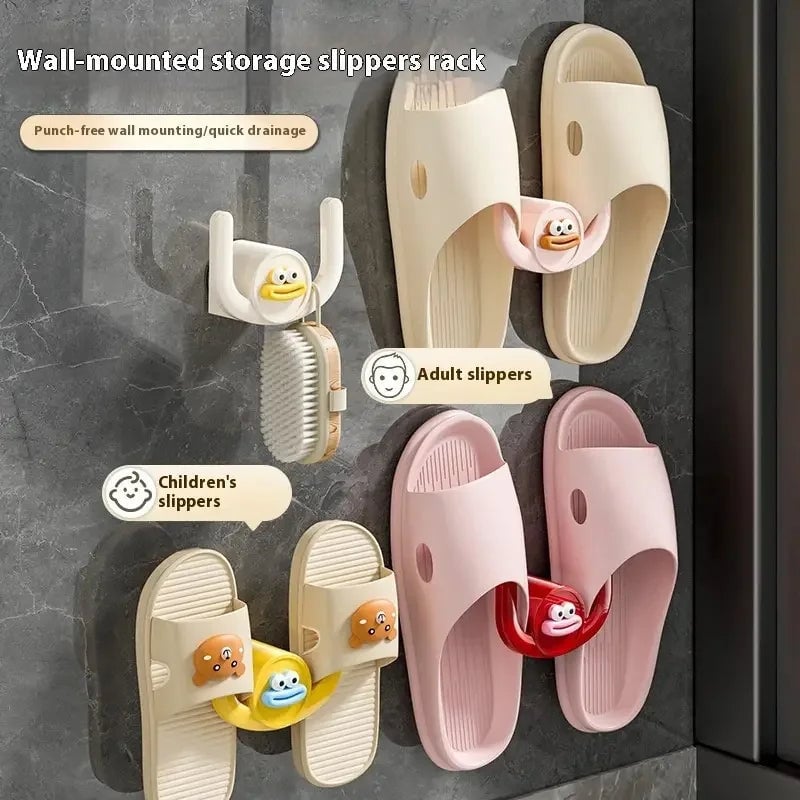 Cartoon Slippers Hook Bathroom Storage Organizer Rack Shoe Holder