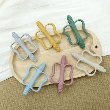Food Grade Silicone Baby Teething Toys Easy Grip 0-6-12 Months