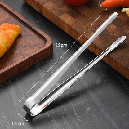 Stainless Steel BBQ Grill Tongs Non-Slip Kitchen Food Clips