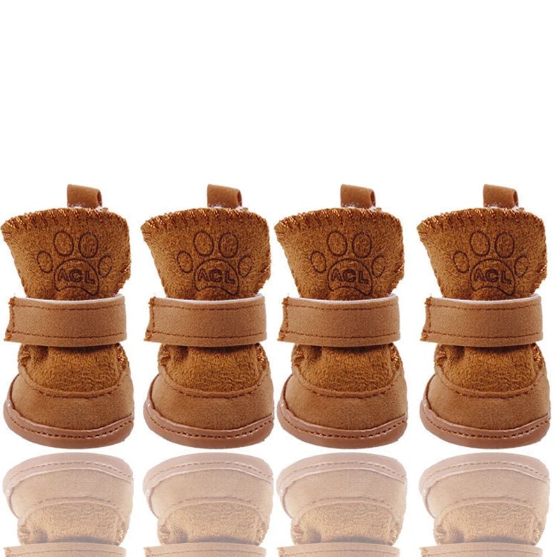 4pcs Anti-Slip Dog Shoes Winter Warm Boots Small Medium Dogs