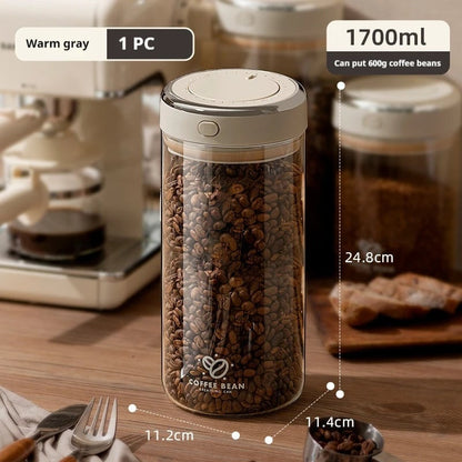 Vacuum Sealed Coffee Bean Storage Jar with Date Tracker & Valve