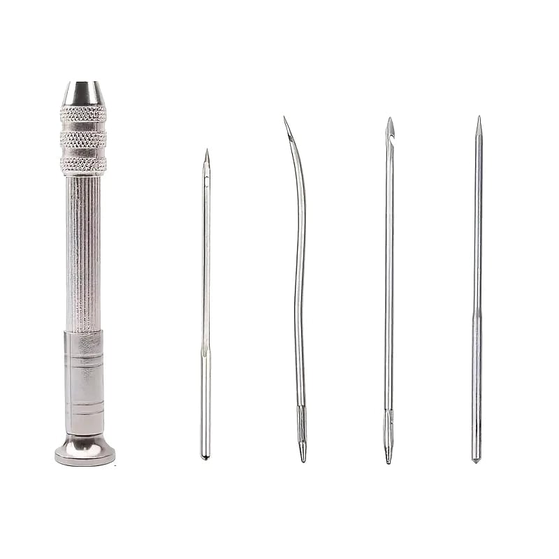 4 Piece Leather Sewing Needles & Awl Kit Canvas Tent Craft Tools
