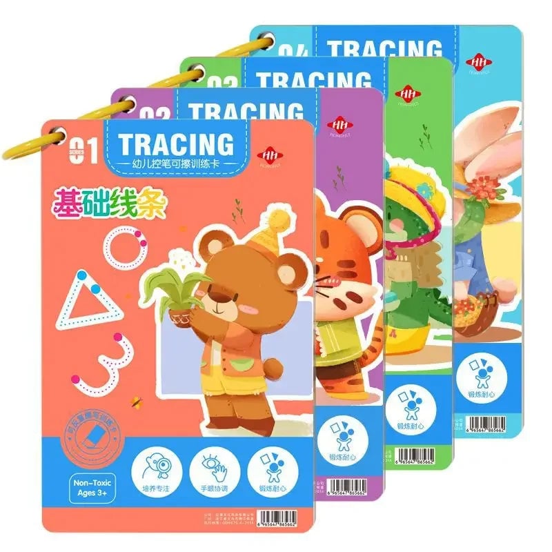 Reusable Montessori Tracing Workbook - Pen Control Practice Book
