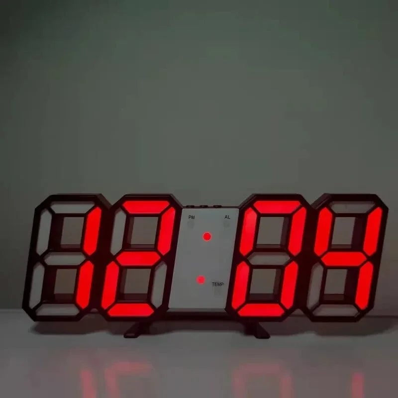 LED Digital Wall Clock with Alarm - Modern Electronic Table Display