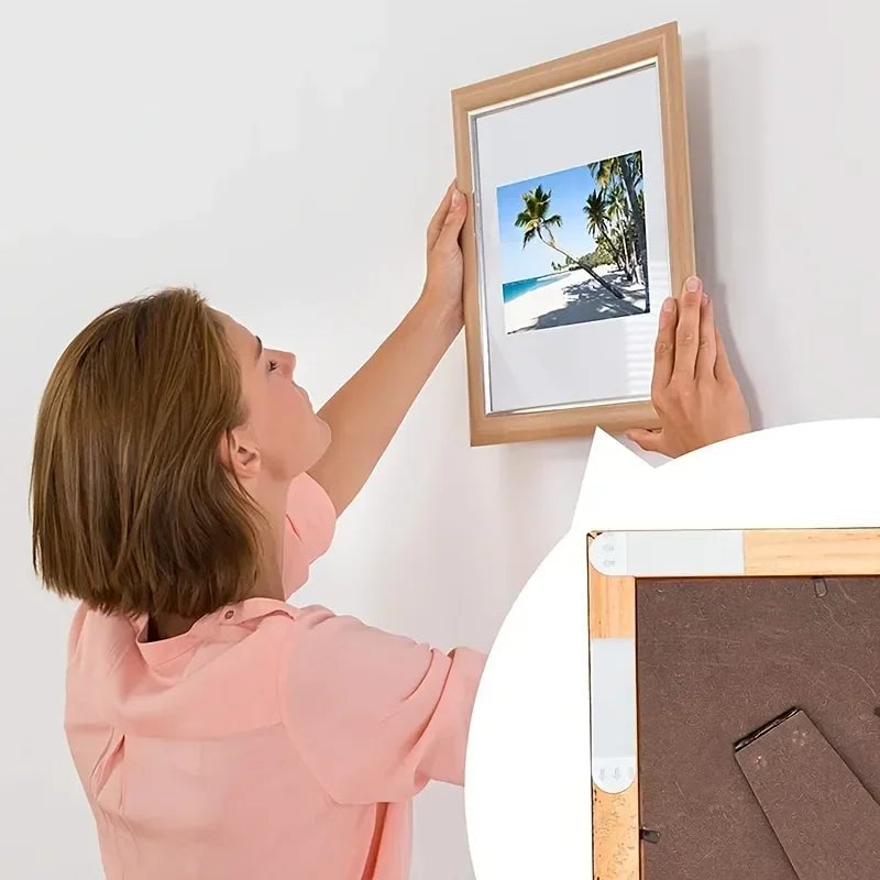 12 Pairs Double-Sided Adhesive Wall Strips Tool-Free Removable Hooks