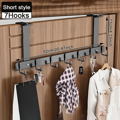 Over Door Metal Hooks Rack 5/7 Adjustable Bathroom Organizer
