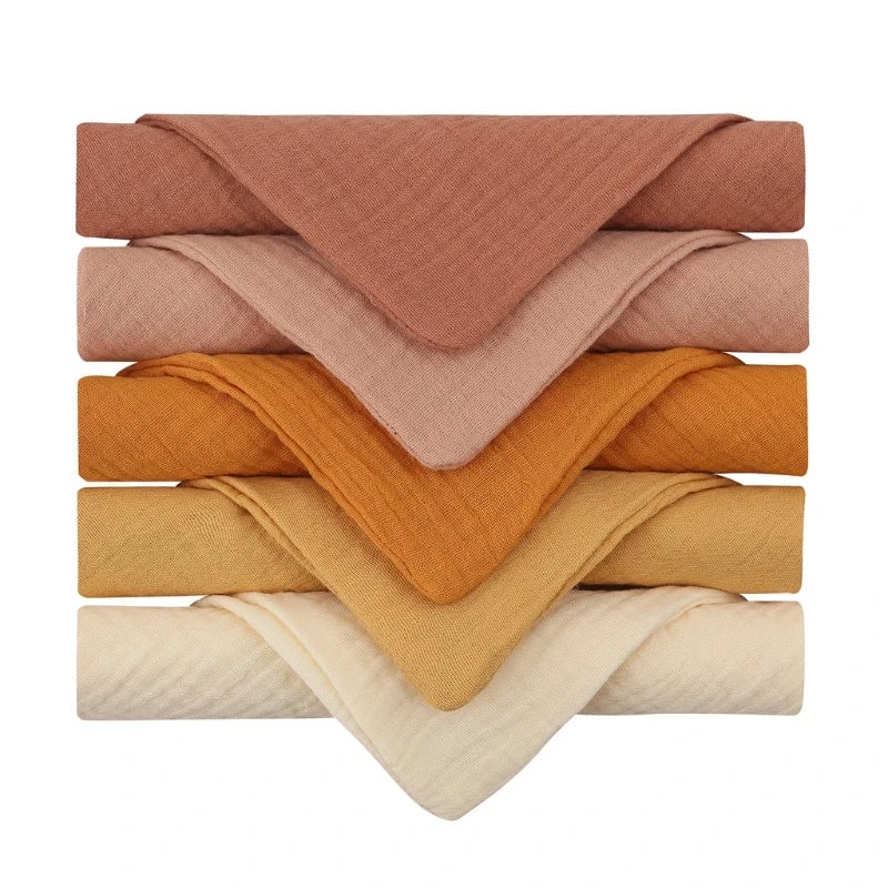 5PCS Soft Cotton Gauze Baby Towels - Absorbent Face Washcloths