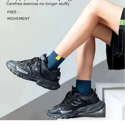 Men's Mid-Calf Sports Socks 5-Pack - Breathable Sweat-Absorbing