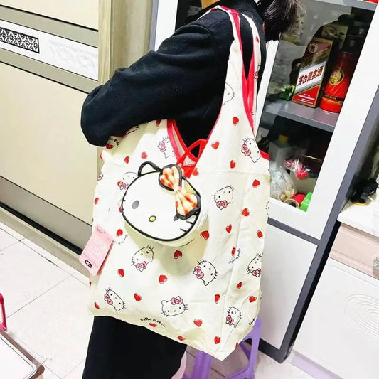 Hello Kitty Melody Foldable Reusable Shopping Bag Eco Grocery Tote