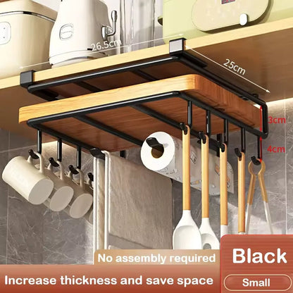 Under Cabinet Hanging Organizer Rack Multi-Hook Kitchen Storage
