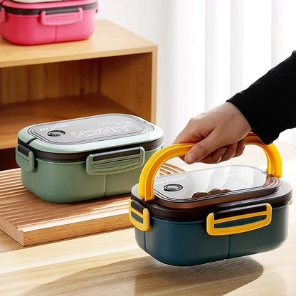 Double-Layer Lunch Box Portable Microwave Safe with Utensils