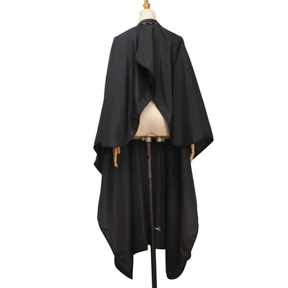 Waterproof Silicone Neckline Hairdressing Cape Black Barber Gown