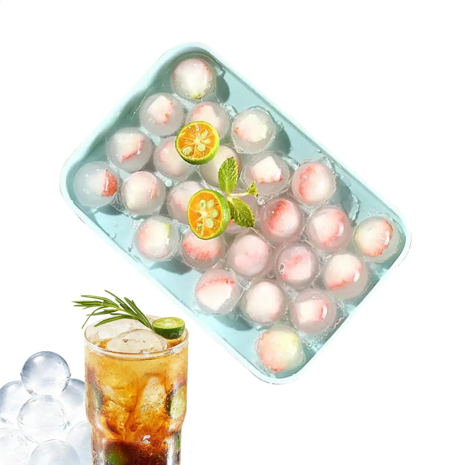 Silicone 3D Round Ball Ice Mold Tray for Whisky & Cocktails