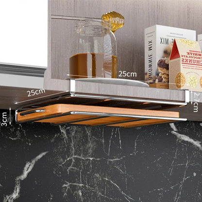 Under Cabinet Storage Basket Rack - Kitchen Cutting Board Organizer