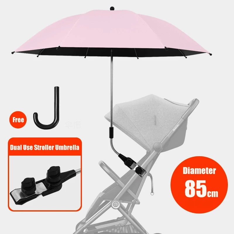 85cm 2-in-1 Clip-On Universal Baby Parasol Stroller Umbrella