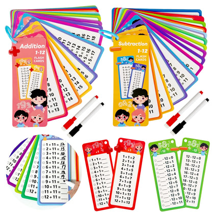 Digital Math Flash Cards 15-Card Set with 2 Erasable Pens Learning Kit