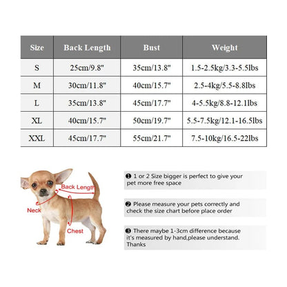 Winter Dog Jacket Coat - Warm Fleece Sweatshirt for Small Medium Dogs