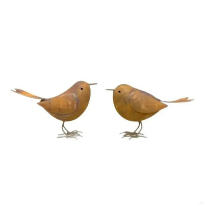 2Pcs Iron Bird Figurines - Tabletop Decorative Sculpture Ornaments
