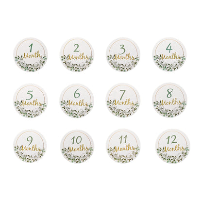 Wooden Baby Milestone Number Cards Monthly Newborn Photography Props