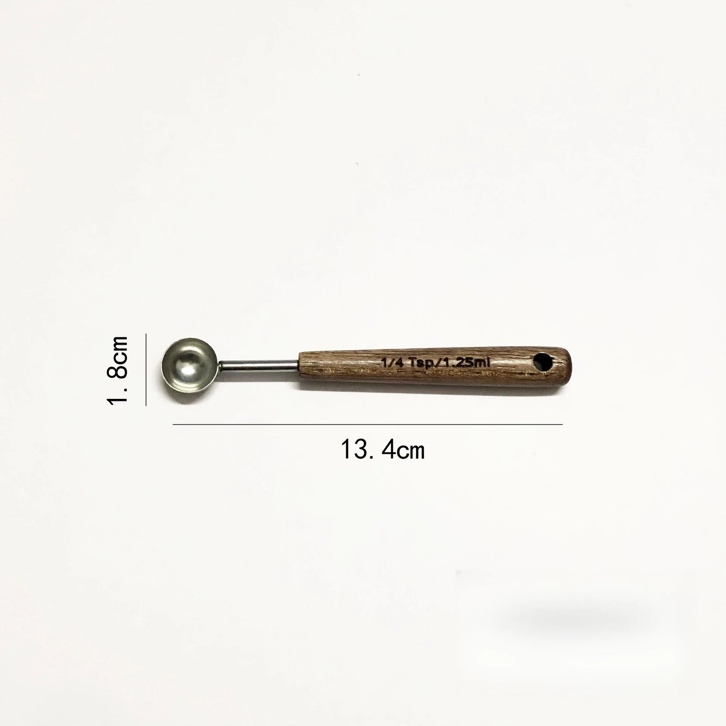 Oak Handle Stainless Steel Measuring Spoon - Coffee Bean Milk Powder