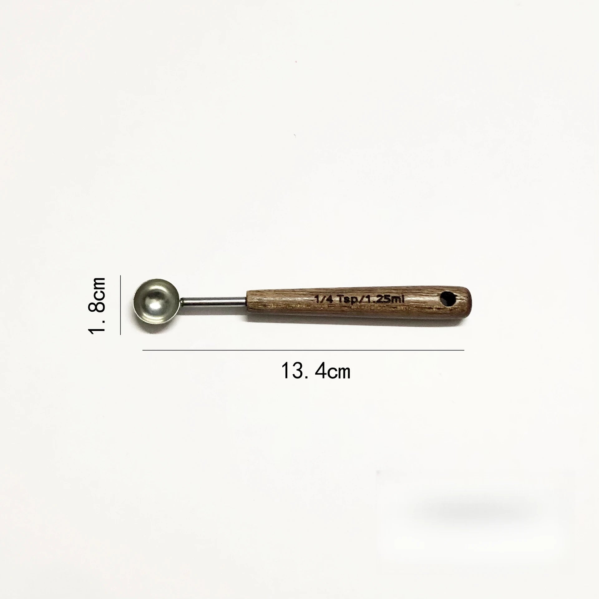 Oak Handle Stainless Steel Measuring Spoon - Coffee Bean Milk Powder
