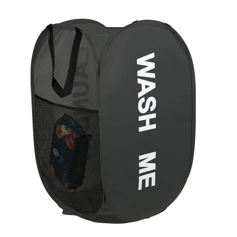 Mesh Pop Up Laundry Hamper - Collapsible Portable Basket Dorm