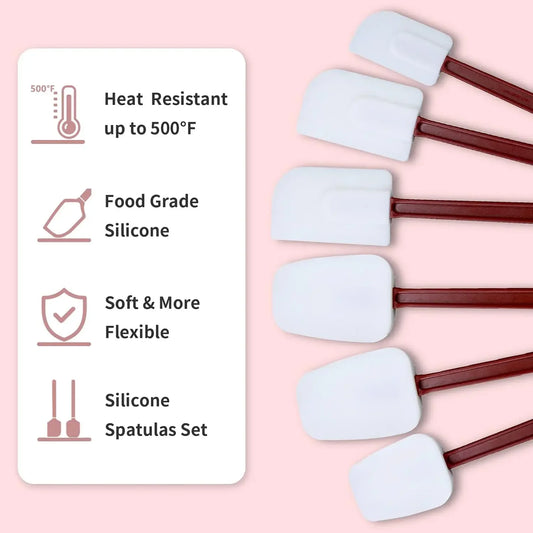 Heat-Resistant Silicone Spatula Set - Heavy-Duty Commercial Grade