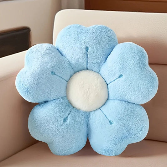 Soft Plush Daisy Flower Throw Pillow - White/Pink Decorative Cushion