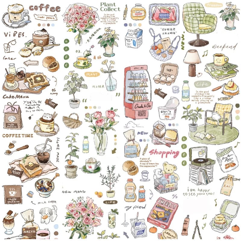 Oil Masking Tape 4-Style Pack DIY Phone Case Photo Frame Decoration