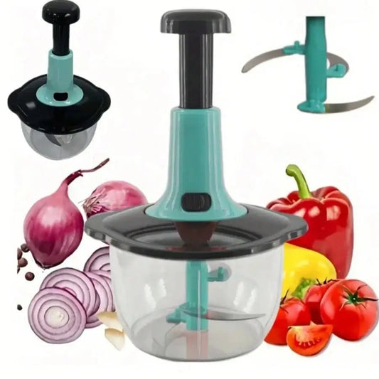 Durable Plastic Vegetable Fruit Herb Chopper - Compact Kitchen Tool