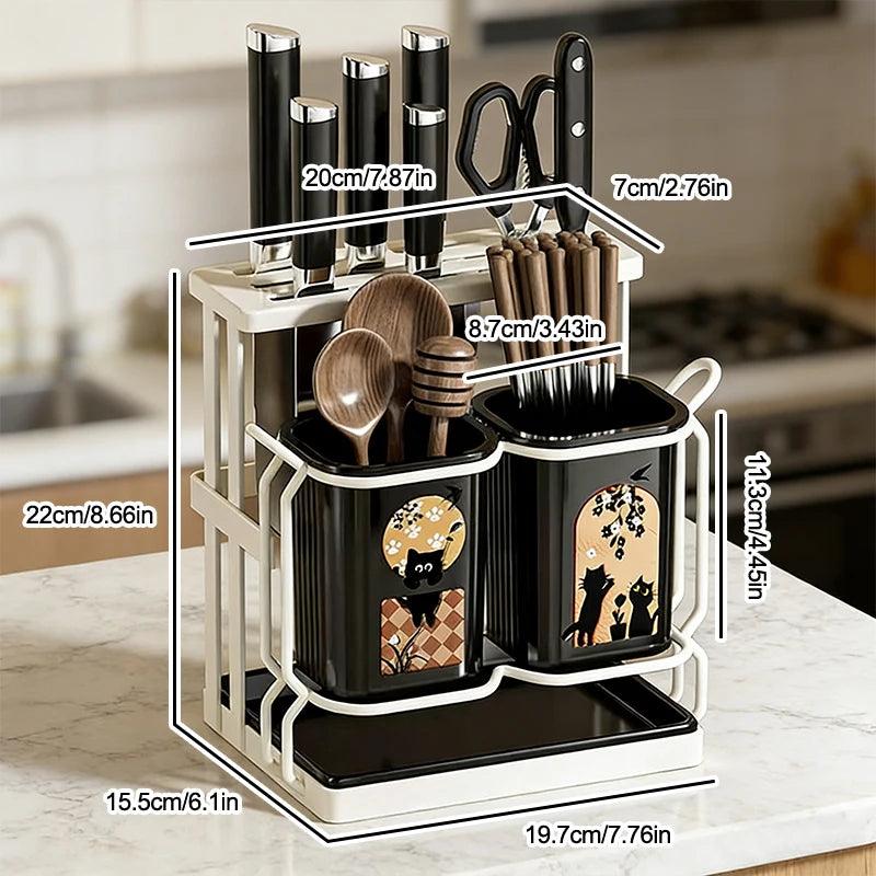 Stainless Steel Wall Mounted Kitchen Cutlery Organizer Drying Rack