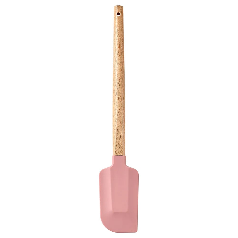 Silicone Cake Scraper Set with Wooden Handle - Baking Spatula Kit