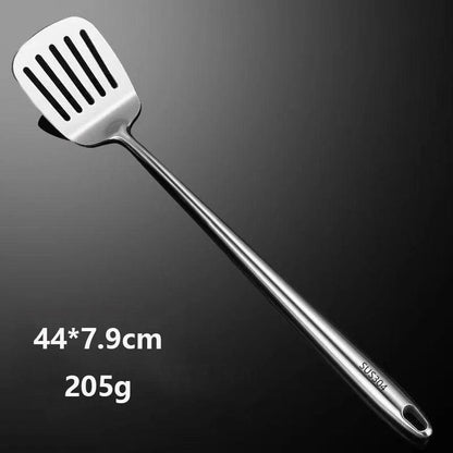 304 Stainless Steel Wok Spatula & Slotted Turner Rice Spoon Set