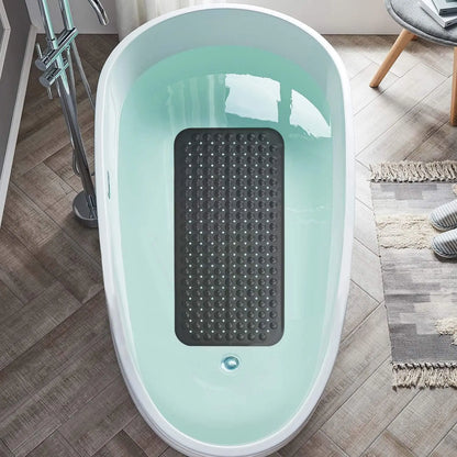 Non-Slip Bathtub Mat 27.6x15in Suction Cups Drain Holes Shower