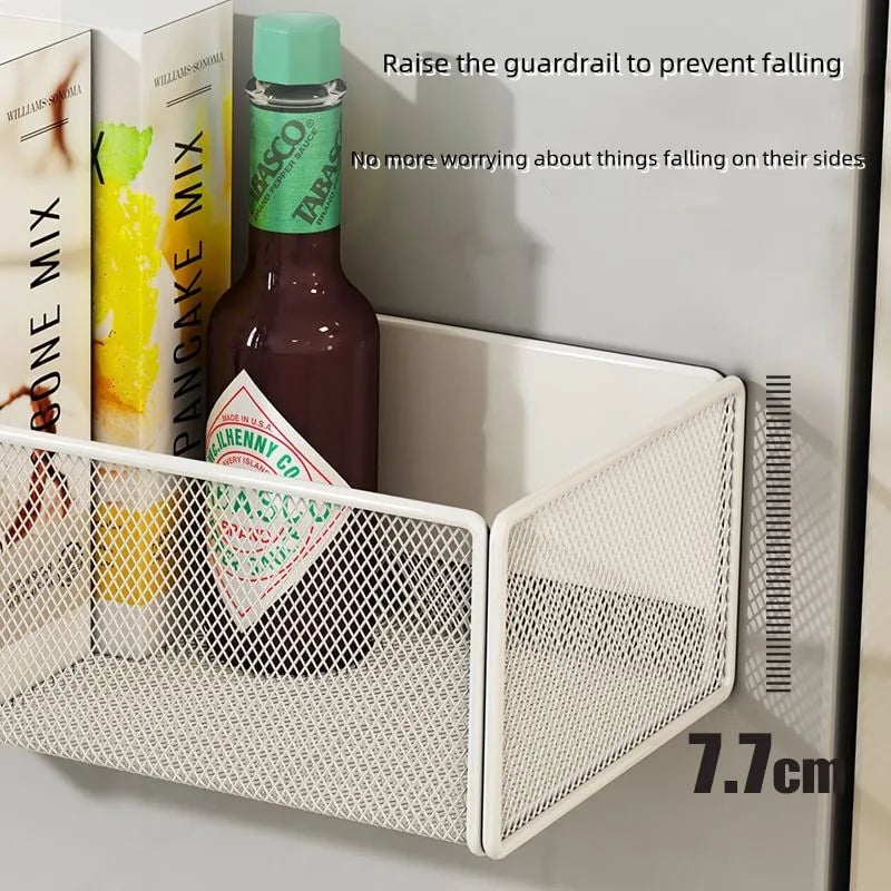 Magnetic Refrigerator Side Storage Basket - Hanging Organizer