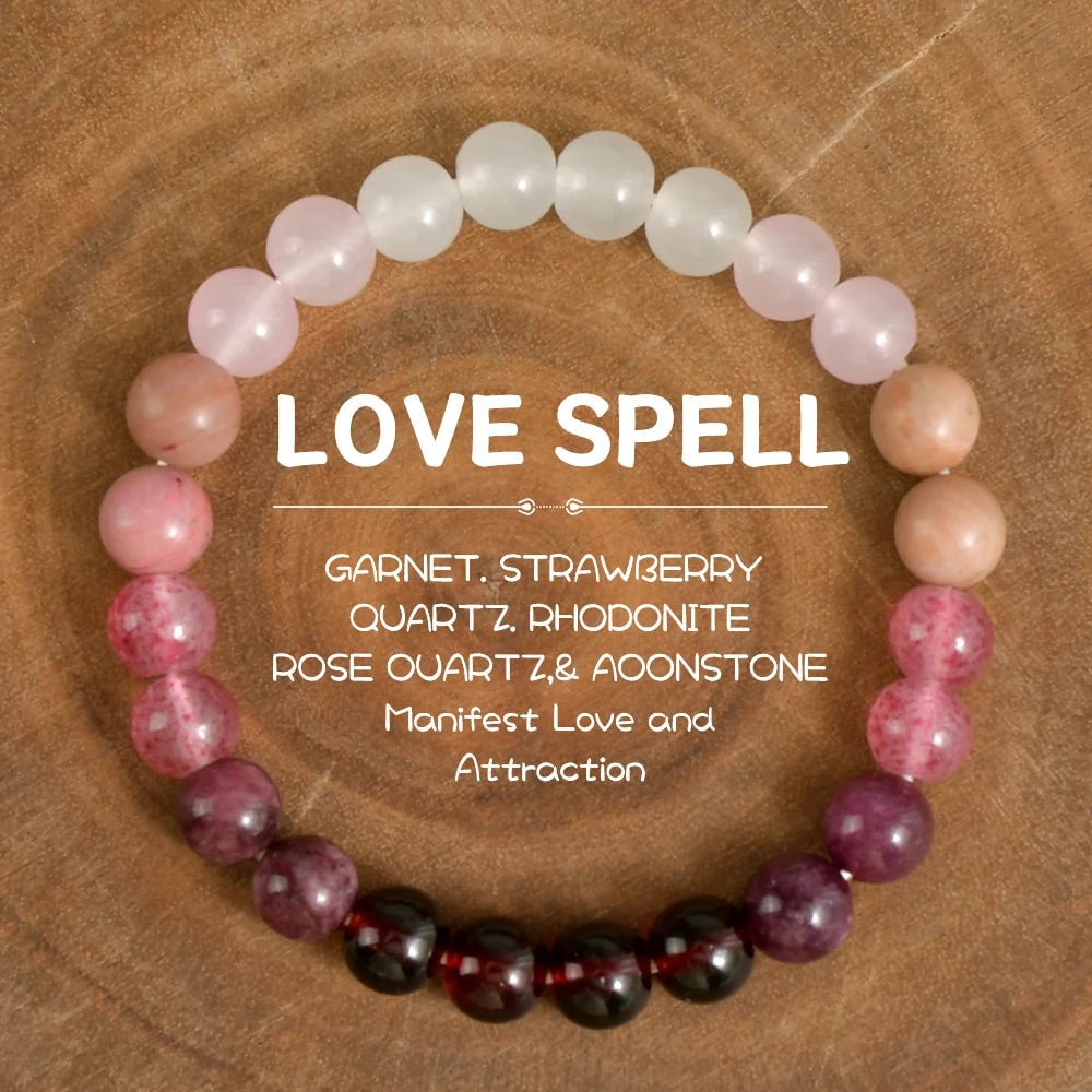 Pink Amethyst Beaded Bracelet - Natural Stone Self Love Jewelry