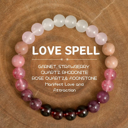 Pink Amethyst Beaded Bracelet - Natural Stone Self Love Jewelry