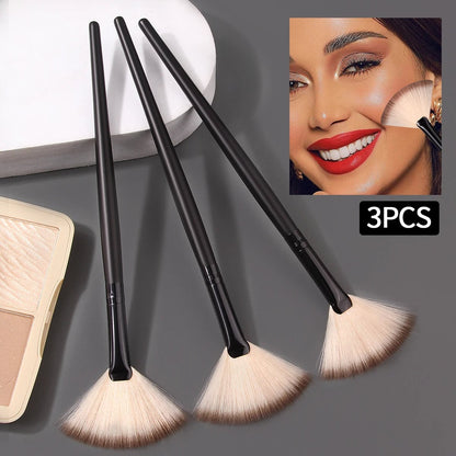 Professional Fan-Shaped Blush Powder Makeup Brush Set Multi-Purpose